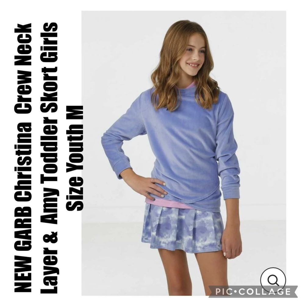 Garb Blue Crew Neck Sweatshirt with Tie-Dye Skort